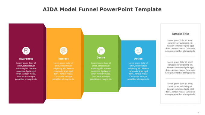 AIDA Model Funnel PowerPoint Template (6 of 12)